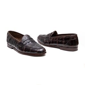 Bruno Magli Dark Brown Textured Loafers